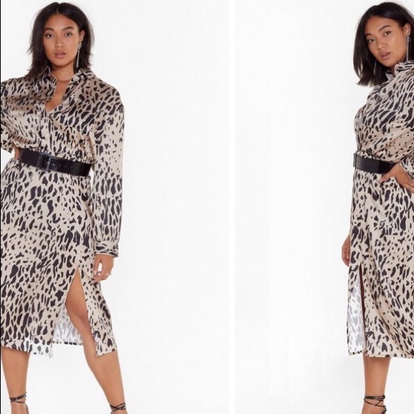 Nasty Gal Dresses & Skirts - Nasty Gal Free the Animal Plus Satin Skirt